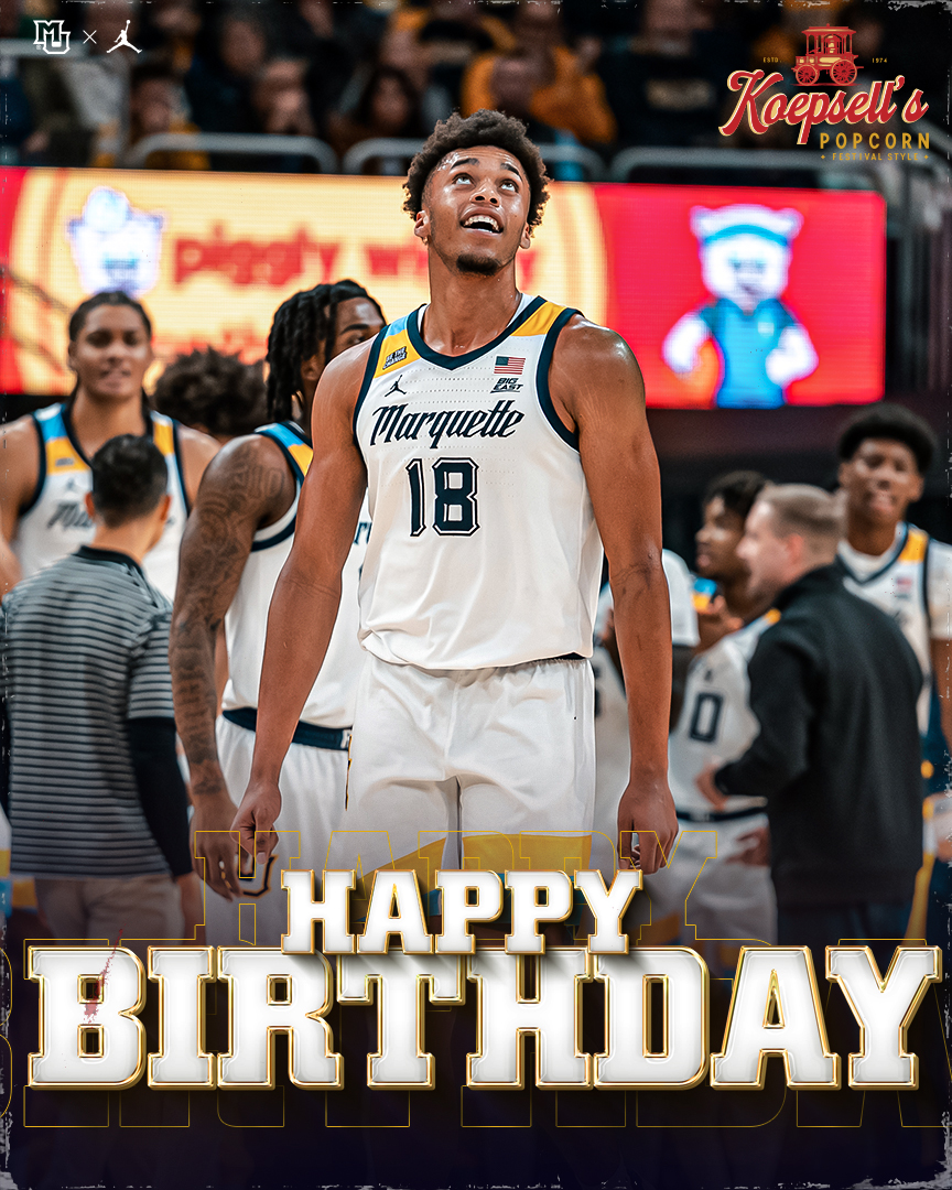 MarquetteMBB's tweet photo. Happy Birthday to Caedin Hamilton 🥳

We appreciate you Caedin!

#MUBB | #WeAreMarquette https://t.co/A2mnJ5oD5y