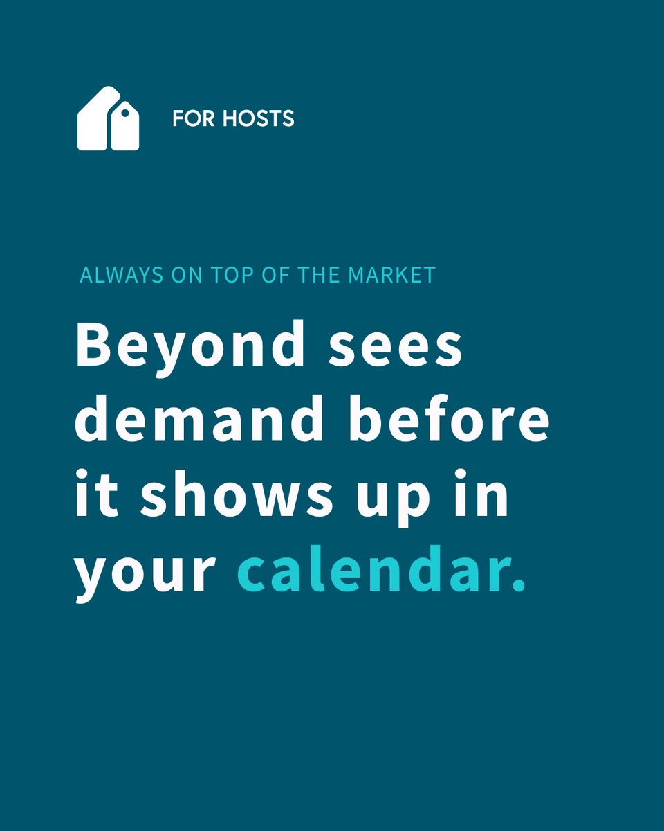 BeyondPricing's tweet photo. Your rate should respond to the market in real time. Not the next morning. Not when you remember to check. Beyond sees demand before it hits your calendar and adjusts automatically. 

Try it free 👉 https://t.co/P8B2XOf5uX

#vacationrental #shorttermrental https://t.co/ehW49Y1FIz