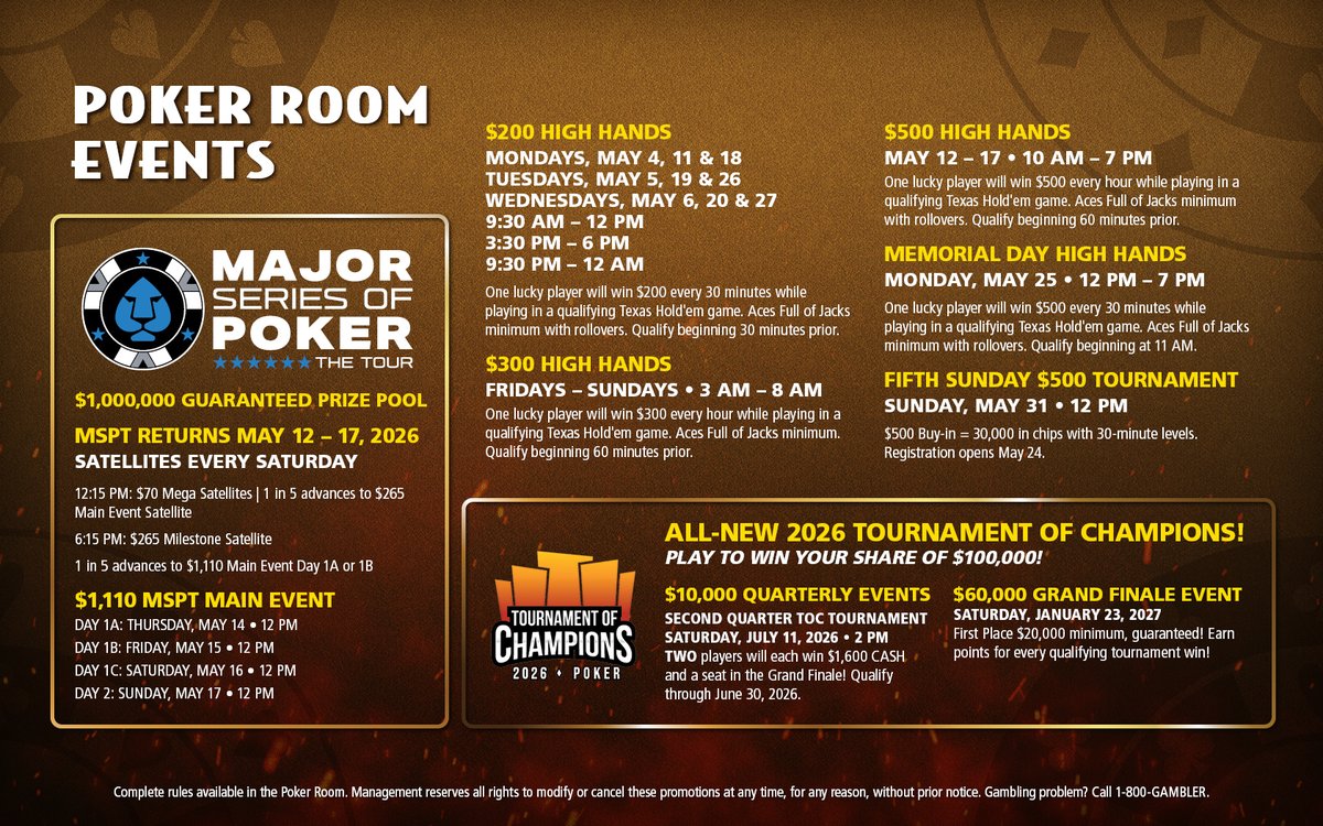 FireKeepers's tweet photo. Ready to raise the stakes? Our poker room brings the heat every day.🔥♠️♥️ https://t.co/heZUF2lfFB