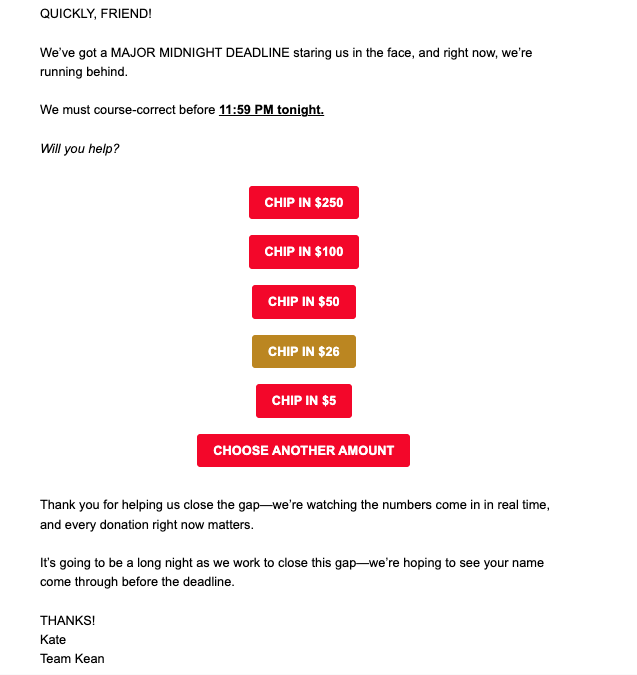 sully384's tweet photo. Kean's campaign hasn't stopped fundraising on its list either https://t.co/SPZPKrg93l