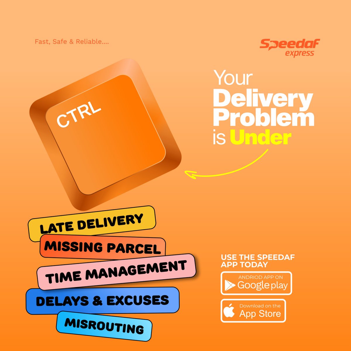 Officialspeedaf's tweet photo. Everything moves better when your logistics are UNDER CTRL. 📦

No delays.
No confusion.
No stress.

Whether it’s urgent same-day delivery or daily business shipping, #SpeedafExpress helps you stay ahead with reliable logistics solutions built for speed and efficiency. 🧡

Your delivery = fully UNDER CTRL.

#SpeedafExpress #UnderCTRL #ExpressDelivery #LogisticsCompany #NigeriaBusiness #SmallBusinessNigeria #OnlineStoreNigeria #FastShipping #LagosVendors