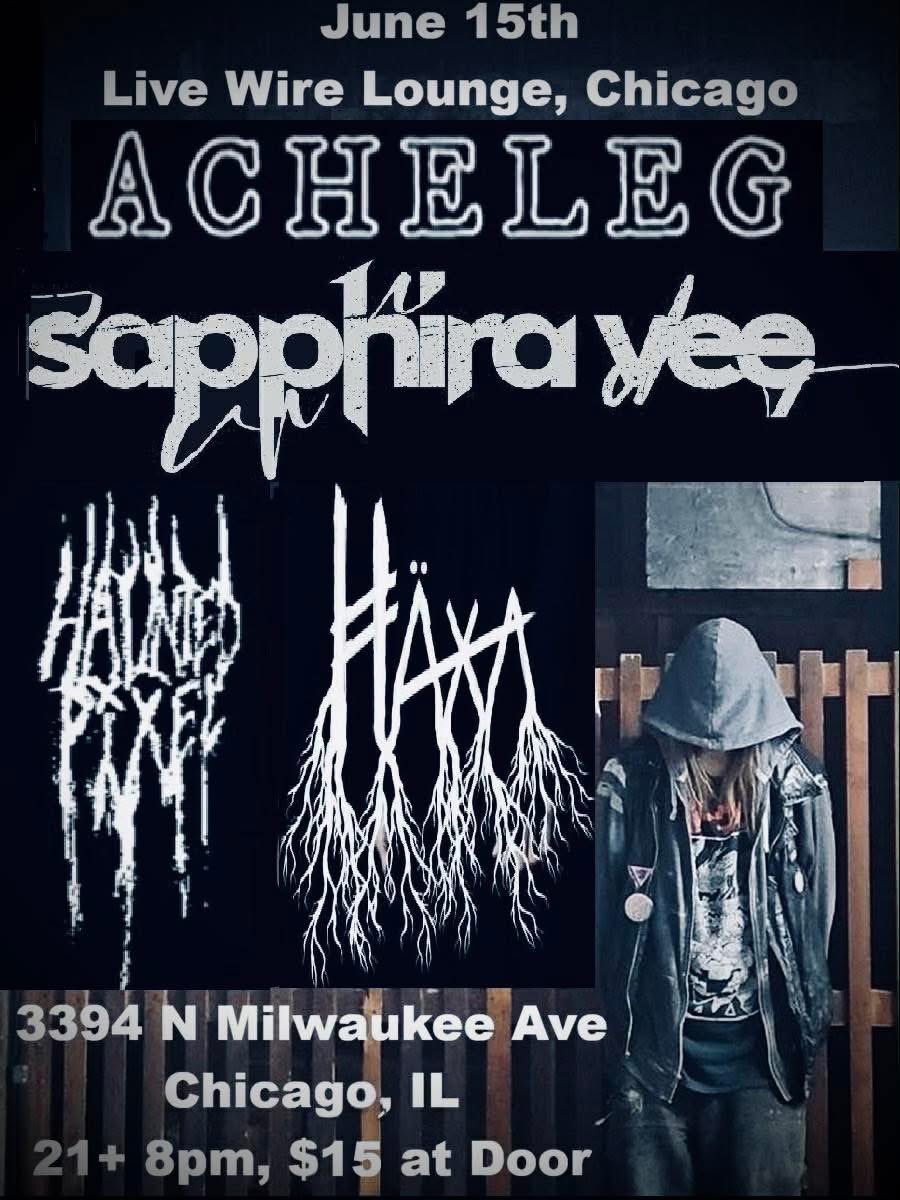 SkullyBlvsphemy's tweet photo. Chicago! See Häxa with Acheleg, Saphira Vee, and Haunted Pixel at Livewire Lounge on June 15 at 8pm!
#witchhouse #goth #darkwave #synthwave #neopagan #Häxa @tr3kkie9rl @LiveWireLounge #Acheleg #SaphiraVee #HauntedPixel #LivewireLounge #Chicago #BlvsphemyRecords https://t.co/F47lbYSu3p