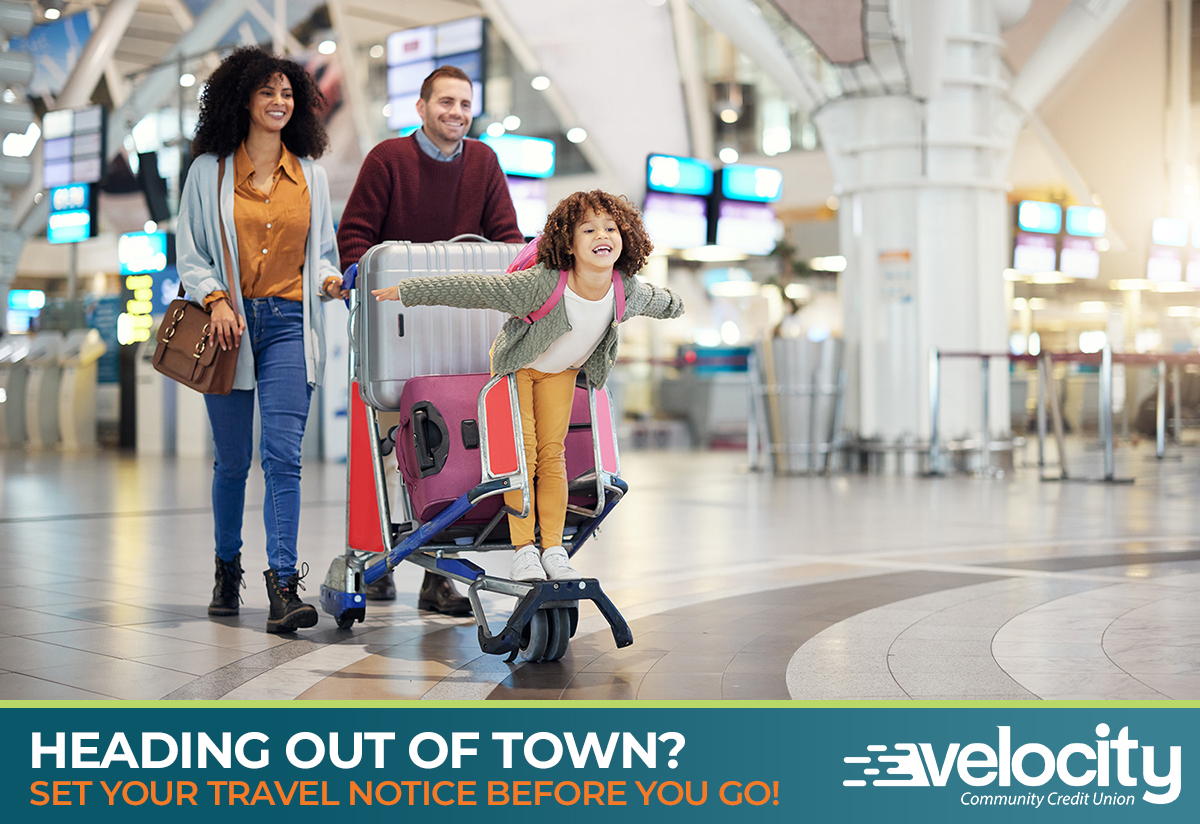 VelocityCCU's tweet photo. Make sure your cards are ready by setting a travel notice in your Velocity Community Credit Union online banking under the "Manage Credit Card" tab. It takes just a few minutes to avoid any disruptions during your trip. Safe travels!

#TravelSmart #VelocityCCU https://t.co/JJUljQbDc1