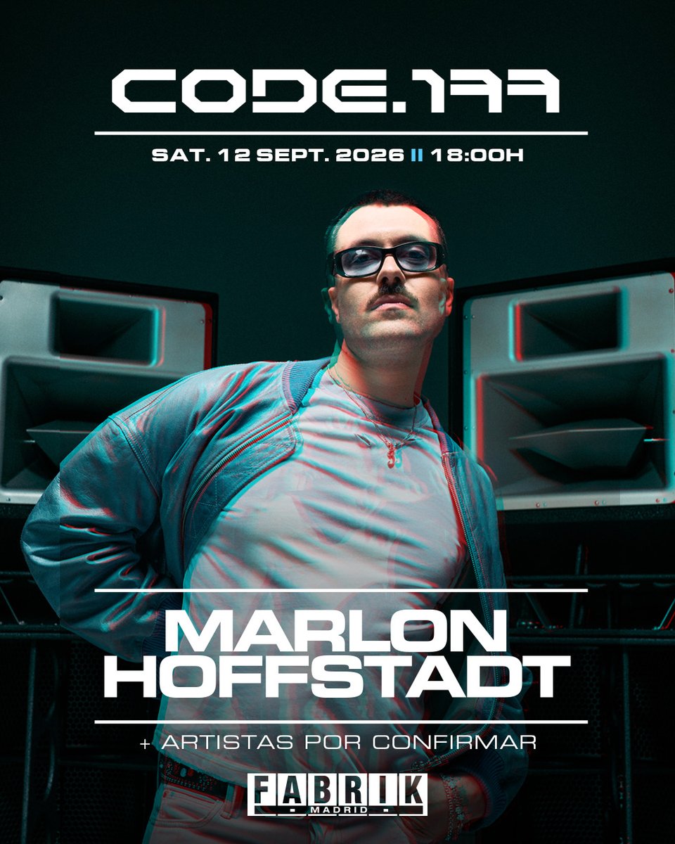 fabrikdiscoteca's tweet photo. MARLON HOFFSTADT EN FABRIK EL 12 DE SEPTIEMBRE 🧨

El icónico y mediático DJ alemán, que ha cambiado el rumbo de la escena dance europea en el último lustro, regresa a FABRIK como headliner de nuestra próxima CODE 177 

Entradas: https://t.co/PZLWGMTr4k https://t.co/q7mhaL8NDG