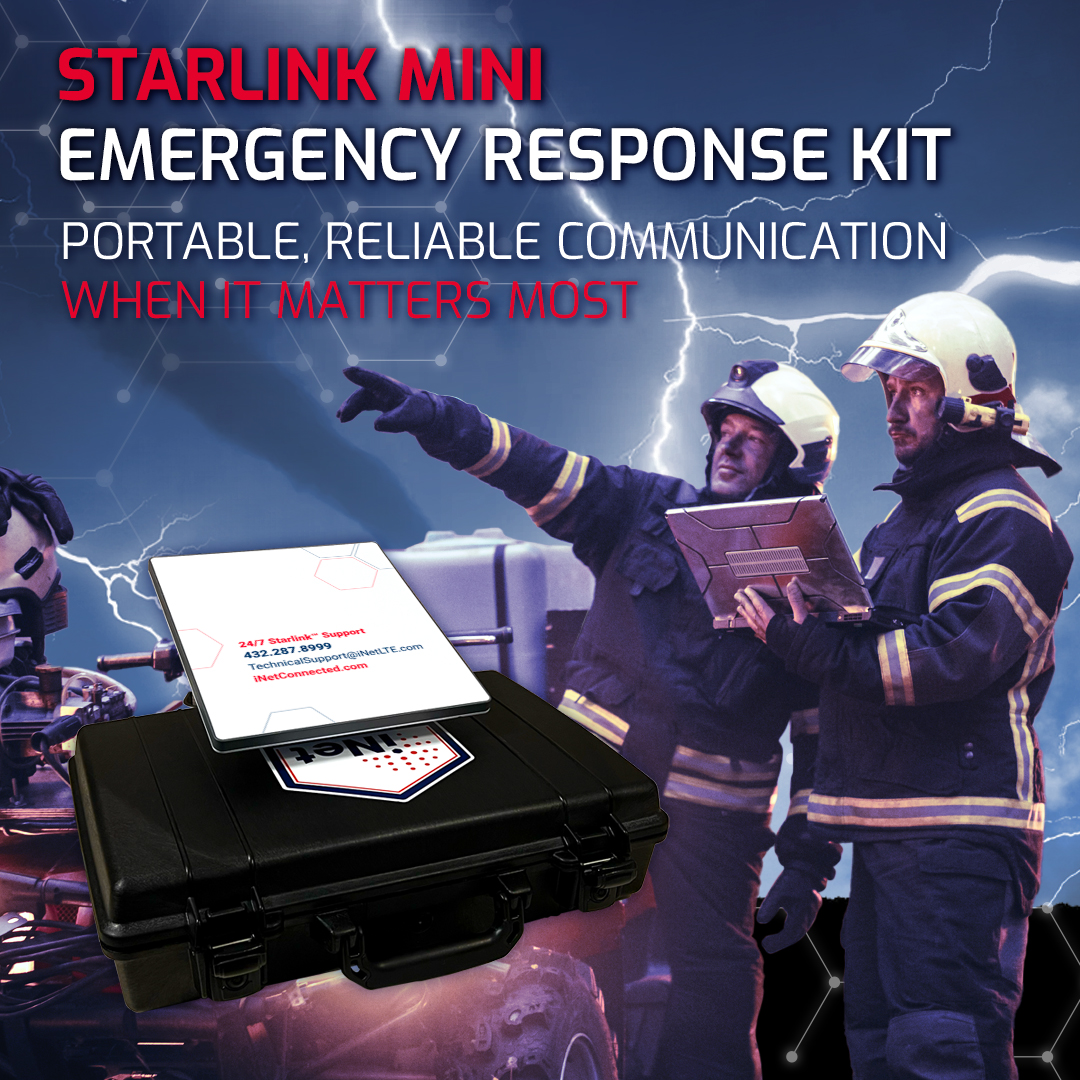 iNet_Connect's tweet photo. Critical Connectivity for Hurricane Season &amp; Disaster Relief. 

iNet’s Starlink Mini Emergency Response Kit is the most portable, reliable, robust, and rugged Starlink solution to restore communications for emergency workers and affected populations. https://t.co/KvkZa1lPi2