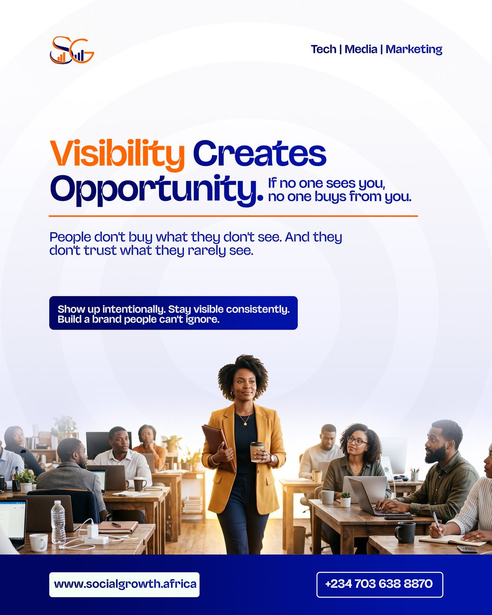 offical_SGA's tweet photo. Visibility is one of the most misunderstood parts of business growth.
Many people focus on improving their product, their service, their skills…
but ignore the one thing that actually drives opportunity being seen.
In today’s digital space, attention is currency.
#Visibility https://t.co/40jvdbE7Yk