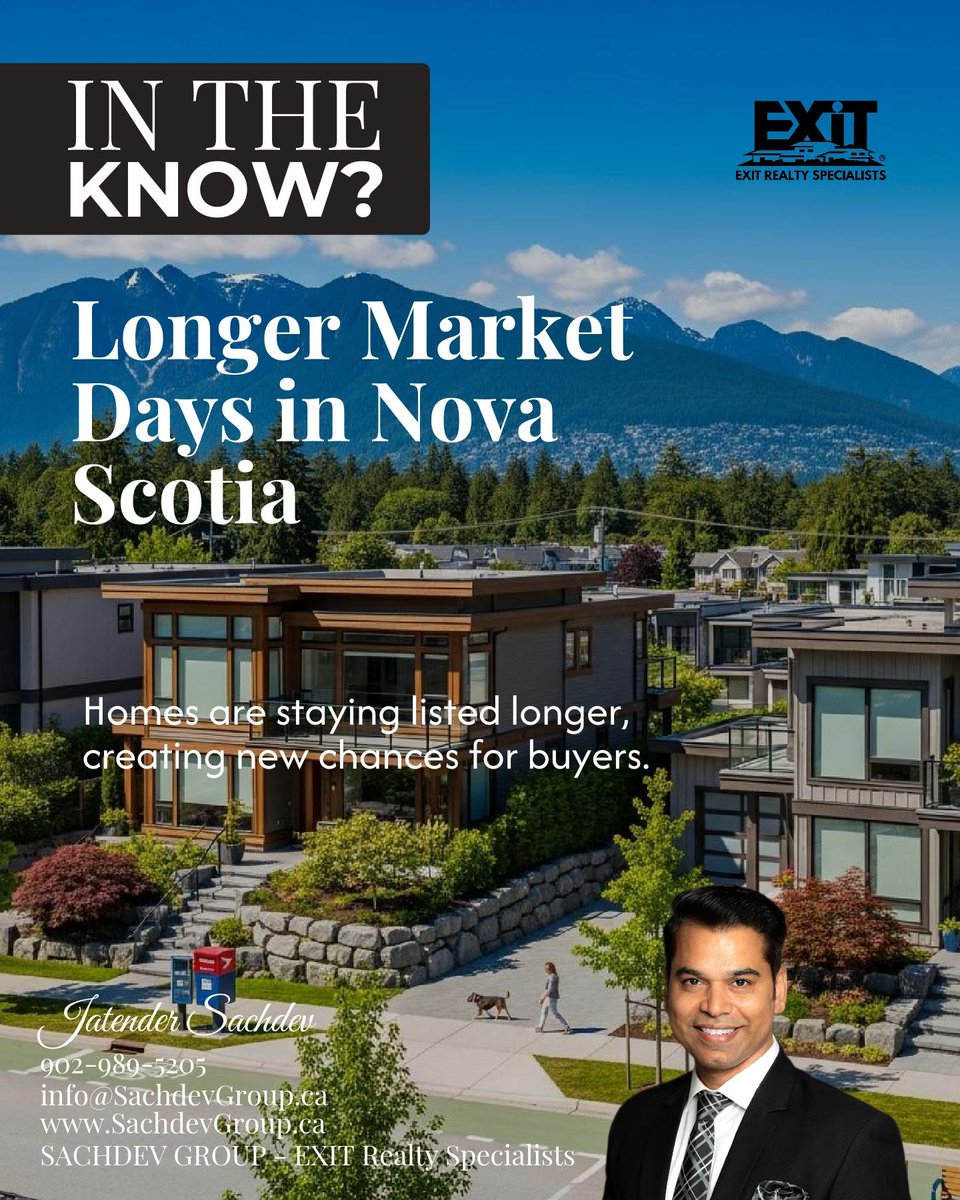RealtorJSachdev's tweet photo. Longer days on market in Nova Scotia mean buyers can negotiate more confidently and take their time choosing.

How do you approach your search when there’s less urgency in the market?

#novascotiarealestate https://t.co/W32j0Ba2jr
