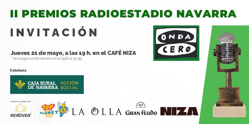 CDciegosNavarra's tweet photo. ¡Estamos de celebración! El Club Deportivo para Ciegos de Navarra ha ganado el Premio Radioestadio de Onda Cero.

Un reconocimiento al esfuerzo, la superación y al deporte sin barreras. ¡Muchas gracias a @OCRNavarra y a todos los que nos apoyáis! https://t.co/ExPL2Ybc31