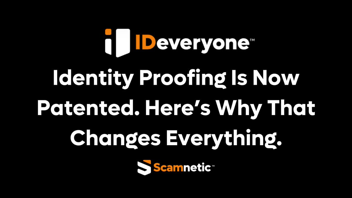 SCAMNETIC's tweet photo. Verifying that an identity exists is no longer enough. We’re taking a patented approach to fix it.

Most identity tools answer one question: Does this identity exist? But the more important question is whether the person presenting the identity is its true owner. That’s what IDeveryone delivers.

Learn more: https://t.co/eECBDEKJPT