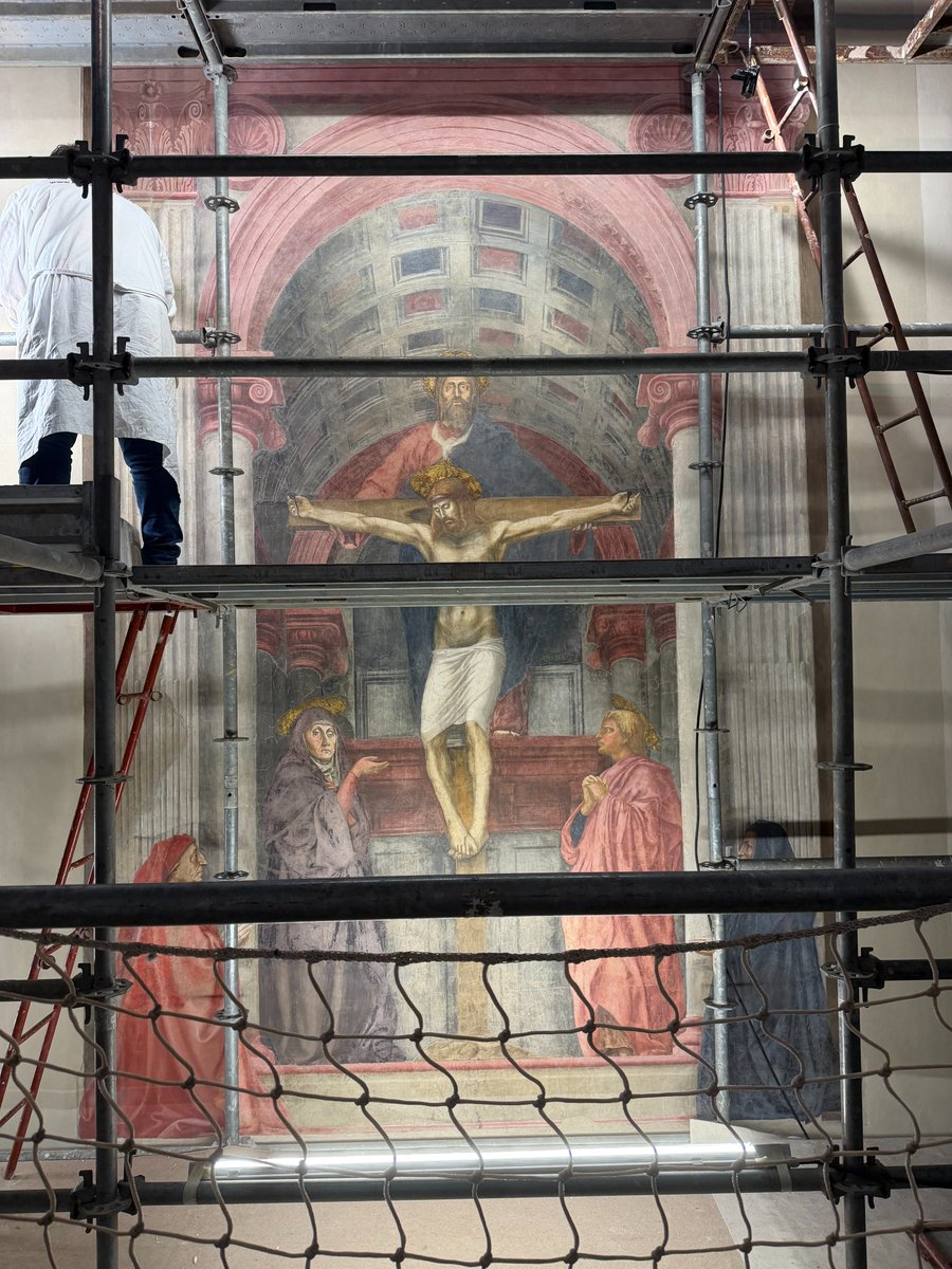adamkrell's tweet photo. We so enjoyed observing firsthand the restoration of the fresco of the Trinity by Tommaso Guidi, known as Masaccio (1425-1426), at the Basilica of Santa Maria Novella in Florence. https://t.co/SBmuXV5IRx