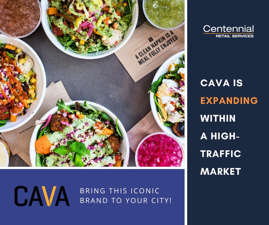 centenretail's tweet photo. Cava is expanding and actively exploring new locations across Tennessee.

• Arthur Perlen, CCIM at aperlen@centenretail.com / 615-234-4919 
• Joseph Valenti at jvalenti@centenretail.com or 615-234-4908 https://t.co/bjGwpZWfPa
