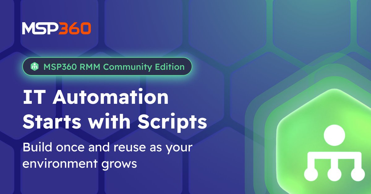 msp360's tweet photo. A useful property of MSP360 RMM Community Edition's endpoint limit – it forces you to be deliberate about what you monitor. That constraint is actually good practice.

🟢 Discover MSP360 RMM Community Edition → https://t.co/hDq17KQhSr

#MSP360 #MSP #RMM #ITAutomation #EndpointManagement