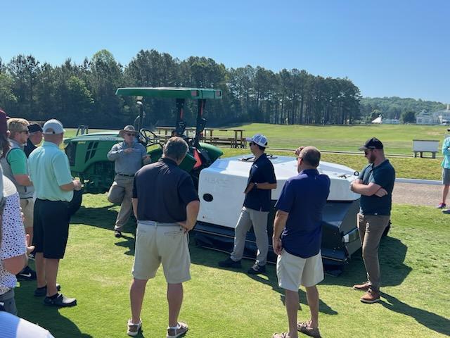 VAturf's tweet photo. The @VTTurfgrass Field Day reports transition to precision spray weed control with the Alba, updates on in-ground sensors &amp; winter kill management, and undergraduate research w/ presentations by @VTTurfweeds @samTURFkreinbrg @ecakitchin and @VTTurfTeaching  #vaturf @TheVTF https://t.co/B493htT8s2