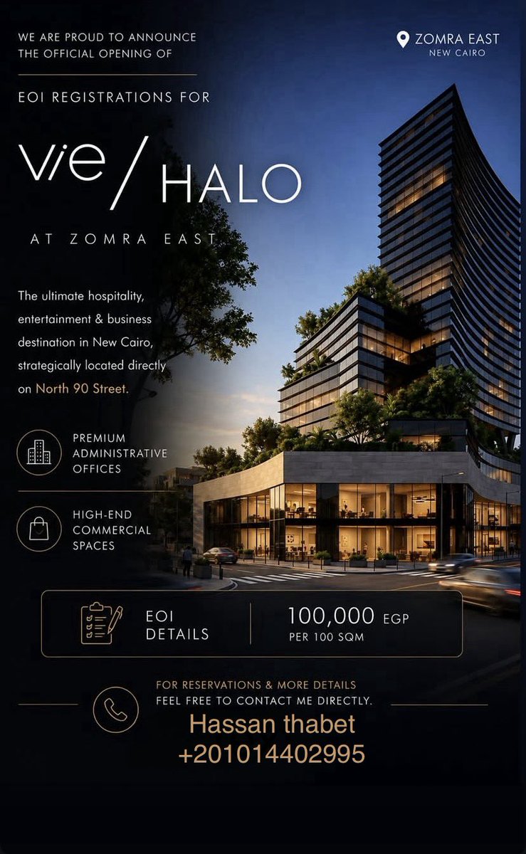 ithabet_'s tweet photo. After our success story in VIE / Collective project in Golden square, we're glad to announce the launch of our new project VIE / HALO.
commercial, administrative and medical project located directly on
90 north st.
We're collecting EOIs

100K / 100 m2

https://t.co/i4DIrNWQM1 https://t.co/cuB2UAoZN4