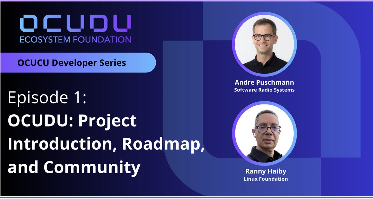 OCUDU_EF's tweet photo. We're launching a new Developer Training Webinar Series!

Ep. 1 is June 4 @ 10 am ET, with an intro to the OCUDU Technical Project, roadmap, architecture, resources, contribution paths, and where OCUDU fits in the open RAN ecosystem. 
Register➡️https://t.co/uMhjXoJrKB https://t.co/t6JVc5htX6