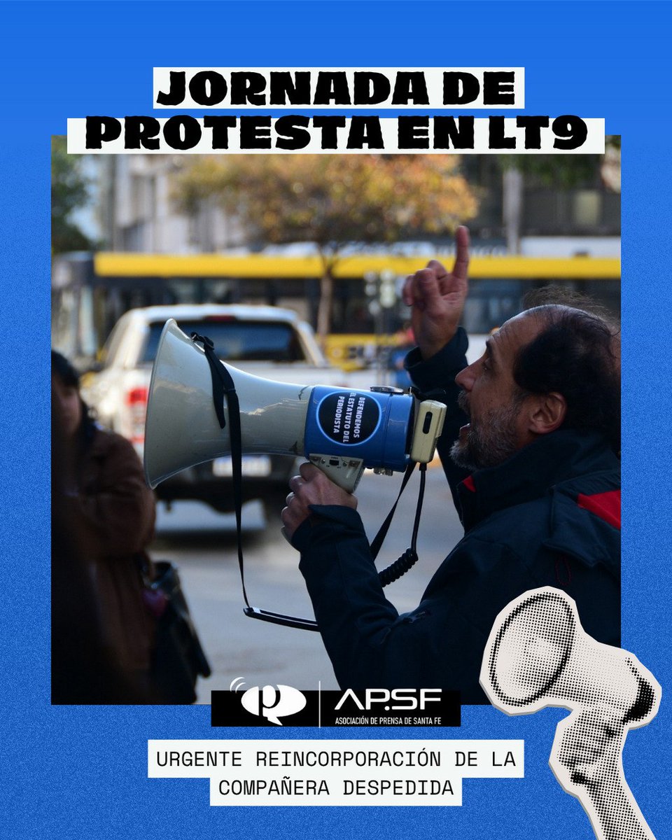 PrensaSantaFe's tweet photo. 📢 Jornada de protesta en LT9

Esta mañana, se llevó a cabo una importante movilización de protesta frente a la empresa en repudio al despido de una trabajadora precarizada y por su reincorporación. https://t.co/MKTHV3tKJk