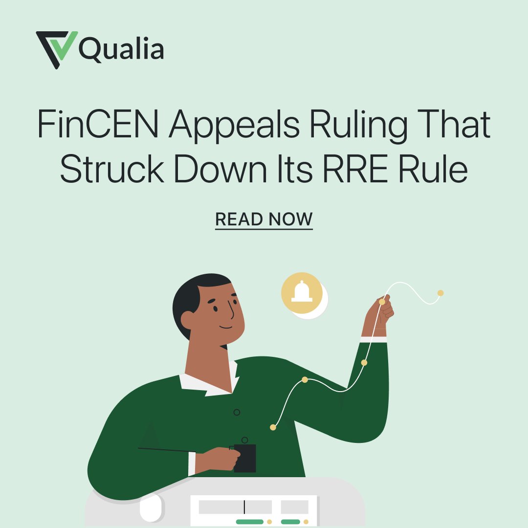 qualiasoftware's tweet photo. FinCEN has appealed a court ruling that struck down a rule that had imposed heavy new reporting requirements on title &amp; escrow. What's it mean for our industry. We catch you up here: https://t.co/wUxUSZUQ8a https://t.co/FVCcMPgHV9