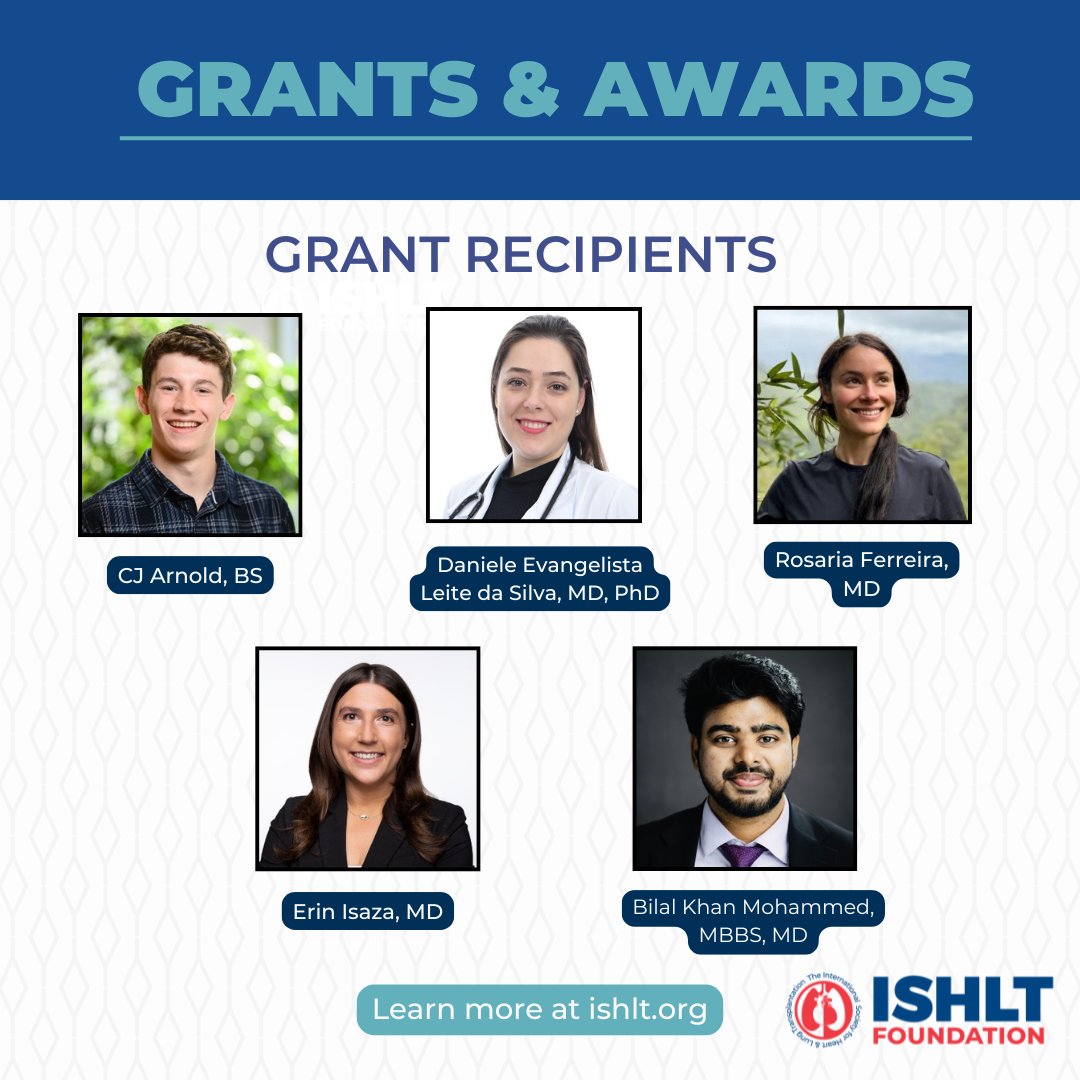 ISHLT's tweet photo. #ISHLT announced $400,000 USD in grants funded by the #ISHLTFoundation. These grants fund research in #AI #biomarkers in #HeartTransplantation, #Pediatric #HeartTx, extracorporeal photopheresis immunodulation (#ECP), and innovative projects led by trainees. Congratulations to the grant recipients! 🎉🫀🫁