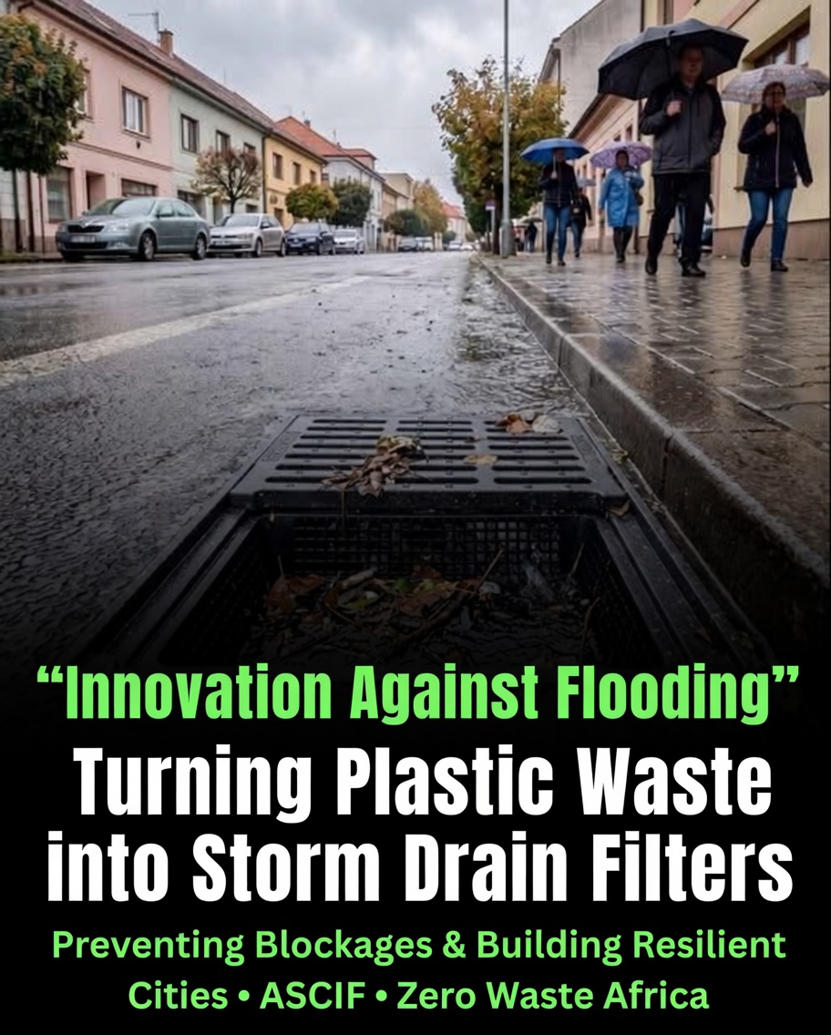 SmartAscif's tweet photo. 🌧️ In Slovakia, recycled plastic is being turned into smart storm drain filters that reduce flooding by trapping debris while allowing water to flow.

A simple innovation showing how waste can become climate-resilient infrastructure for smarter African cities. 

#ASCIF https://t.co/imiUs4DJOU