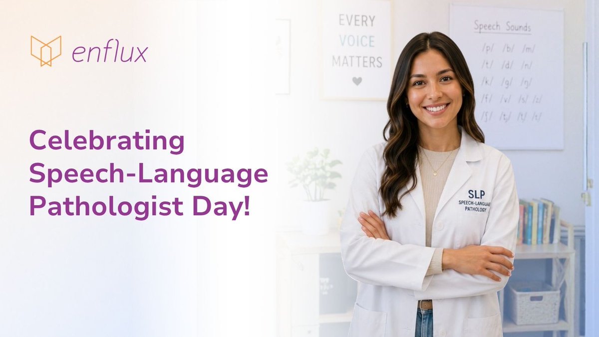 EnfluxEDU's tweet photo. Happy National Speech-Language Pathologist Day to the dedicated SLPs making a difference every day through communication, connection, and compassionate care. 💙

#SpeechPathologistDay #ThankYouSLPs #SLP  #LearningAnalytics #Enflux https://t.co/nVa3xb8sOG