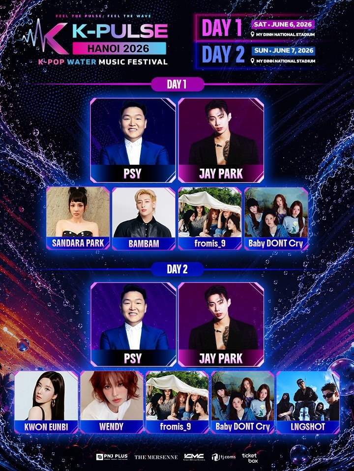 thekpop2Of's tweet photo. 6月26日のK-MEGA CONのラインナップ、#UNIS #BabyDONTCry #VVUP #PSY #JAYPARK #BAMBAM #FROMIS9 

SUN JUNE 07-2026 DAY 2 
#PSY #JAYPARK #KWONEUNBI #WENDY #FROMIS9 #BabyDONTCry #LINGSHOT https://t.co/bNjNSlFFeu