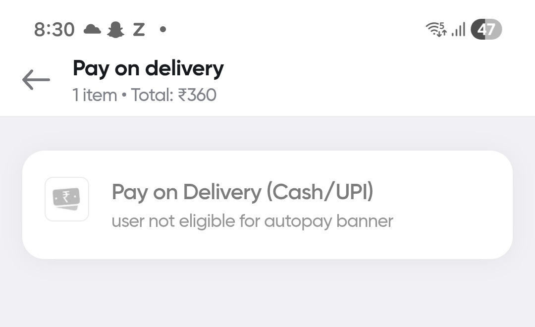 shriyaa_a's tweet photo. Its been 5 months since my COD option was removed, what is the issue?
Shouldn't all options be available to us! 
@zomatocare @zomato https://t.co/yos0URA8P3