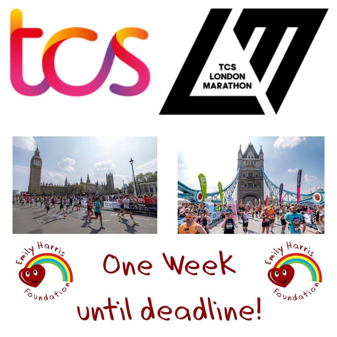 EmHFoundation's tweet photo. A reminder that the deadline for applications for our London Marathon place 2027 is 4pm next Monday, 25th May.  Thank you to those who have already returned their form and good luck! #LondonMarathon2027 #Charity https://t.co/zKYW9h7egA