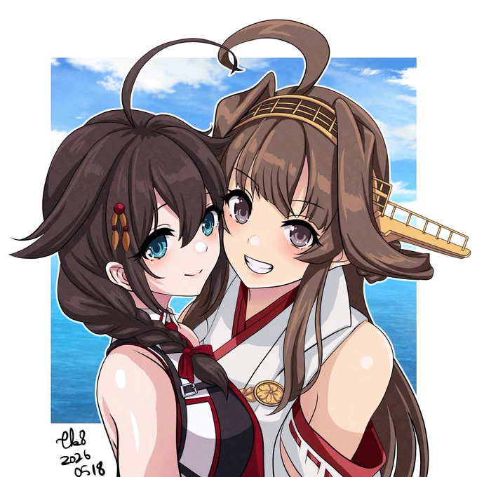時雨&金剛 #艦これ版深夜の真剣お絵描き60分一本勝負 #艦これ版真剣お絵描き60分一本勝負_20260518