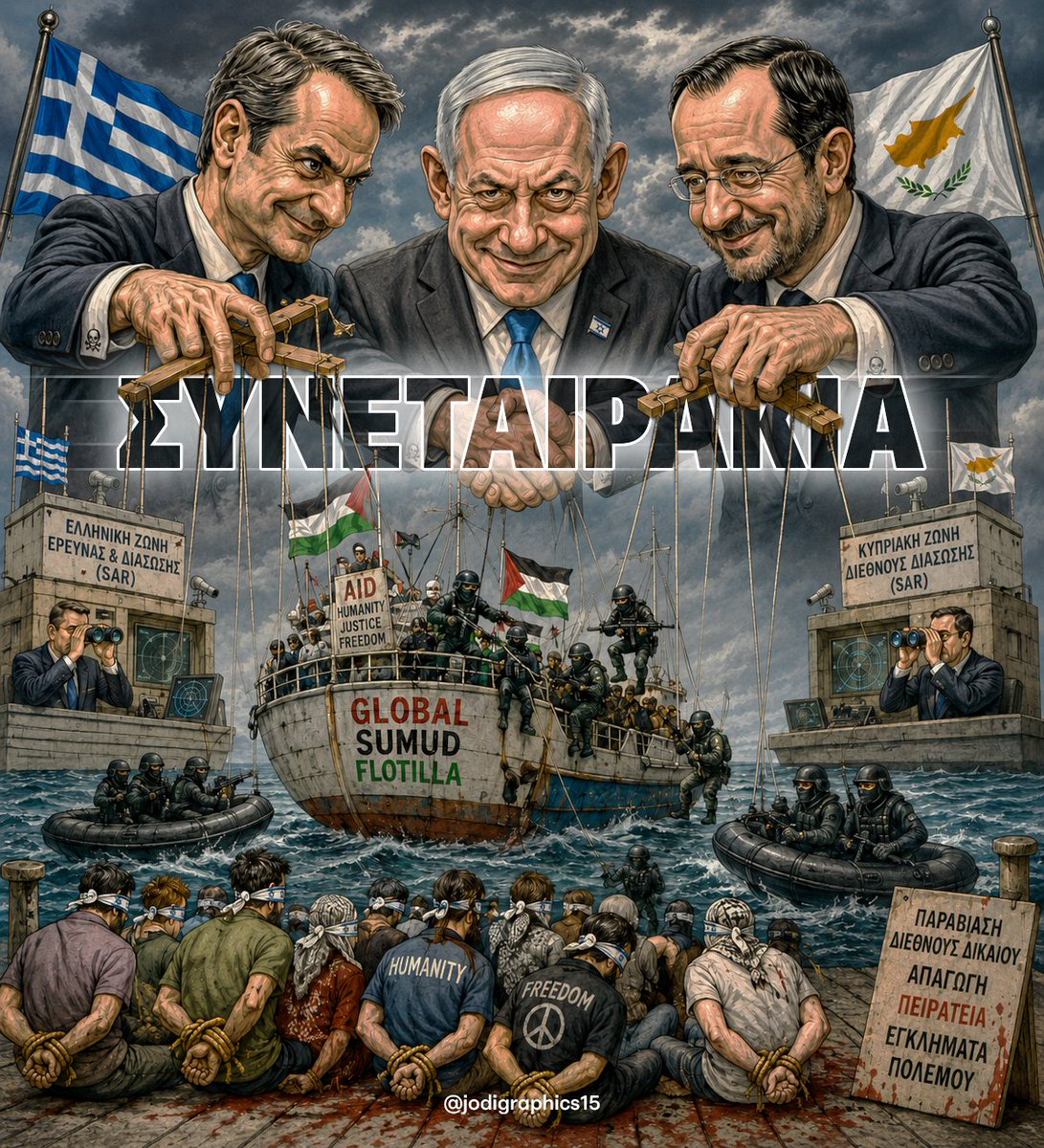 jodigraphics15's tweet photo. Συνεταιράκια με τον εγκληματία πολέμου
#GlobalSumudFlotilla #FreePalestine