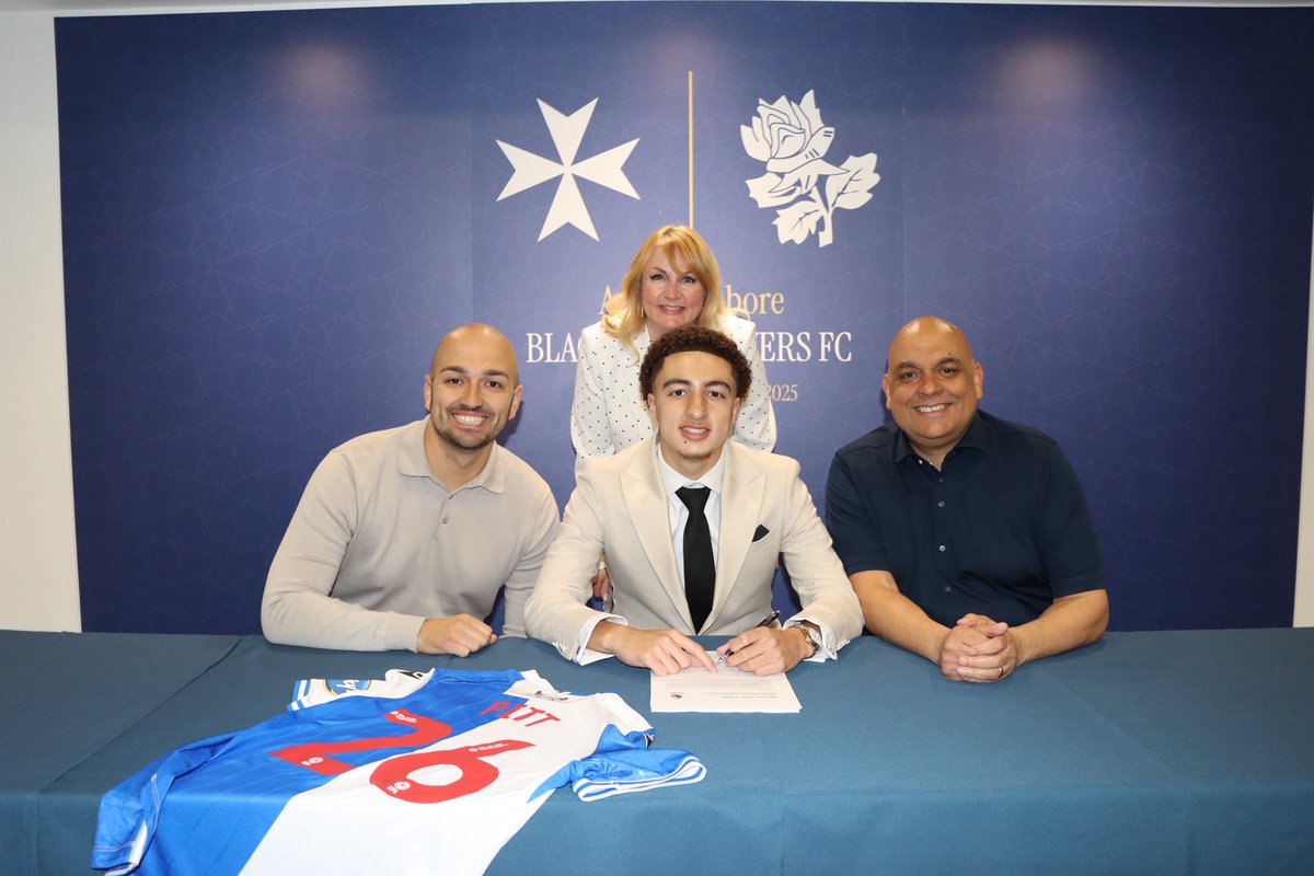 pitt_chrispitt's tweet photo. We couldn’t be prouder of you signing your scholarship with Blackburn Rovers. Watching you work for this has been incredible, and this is just the reward for everything you’ve put in. Keep your head down, keep working hard, and enjoy every minute. We’re behind you all the way. https://t.co/ZloVi2TVrZ