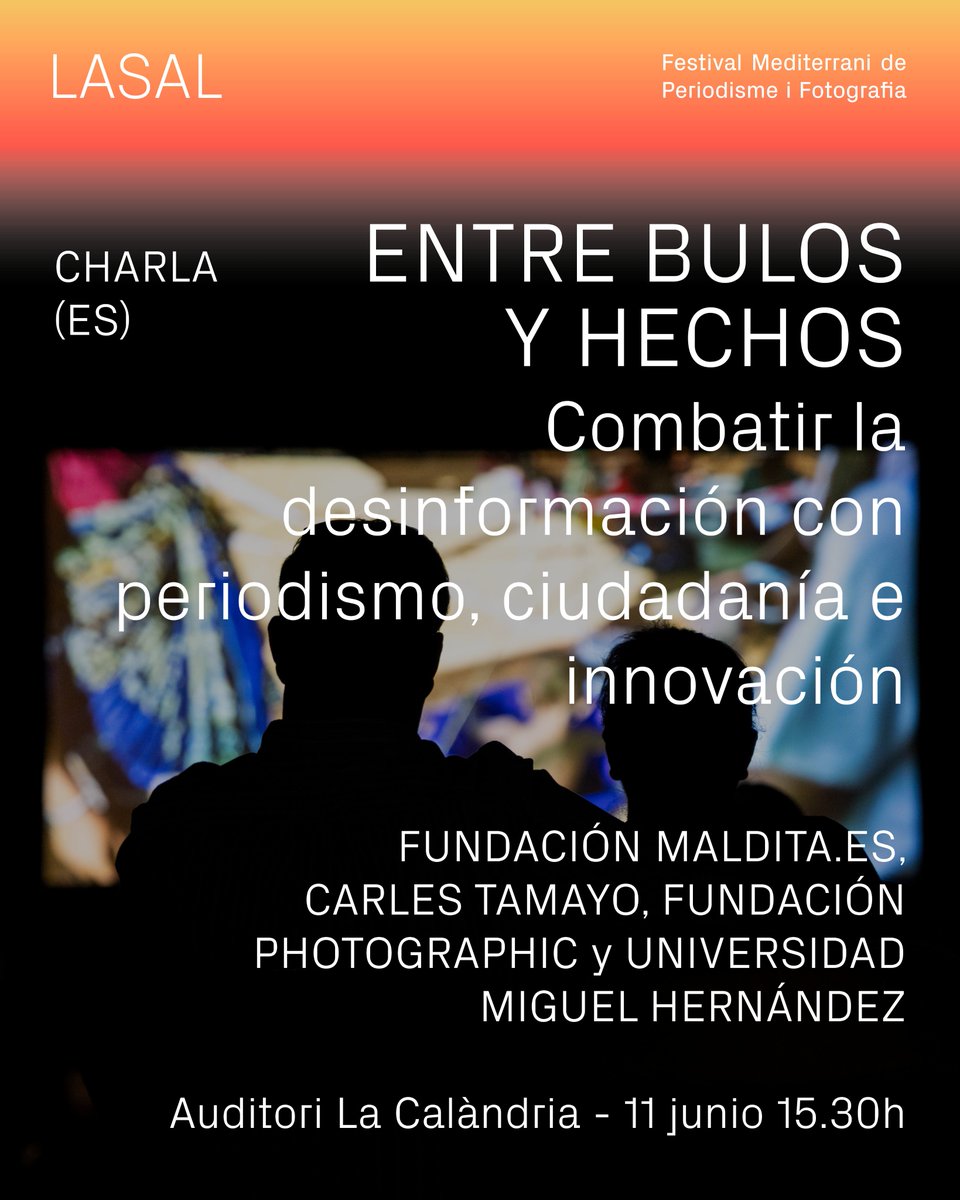 LASALFest's tweet photo. La desinformación se ha convertido en una de las principales amenazas en las redes sociales. 

Te esperamos con la Fundación @maldita , @TamayoStuff , Fundación @PhotographicSV y la @UniversidadMHE   en una mesa redonda donde hablaremos de esto y mucho más. 
11 de junio, 15.30h https://t.co/TVNFw7Fo8W