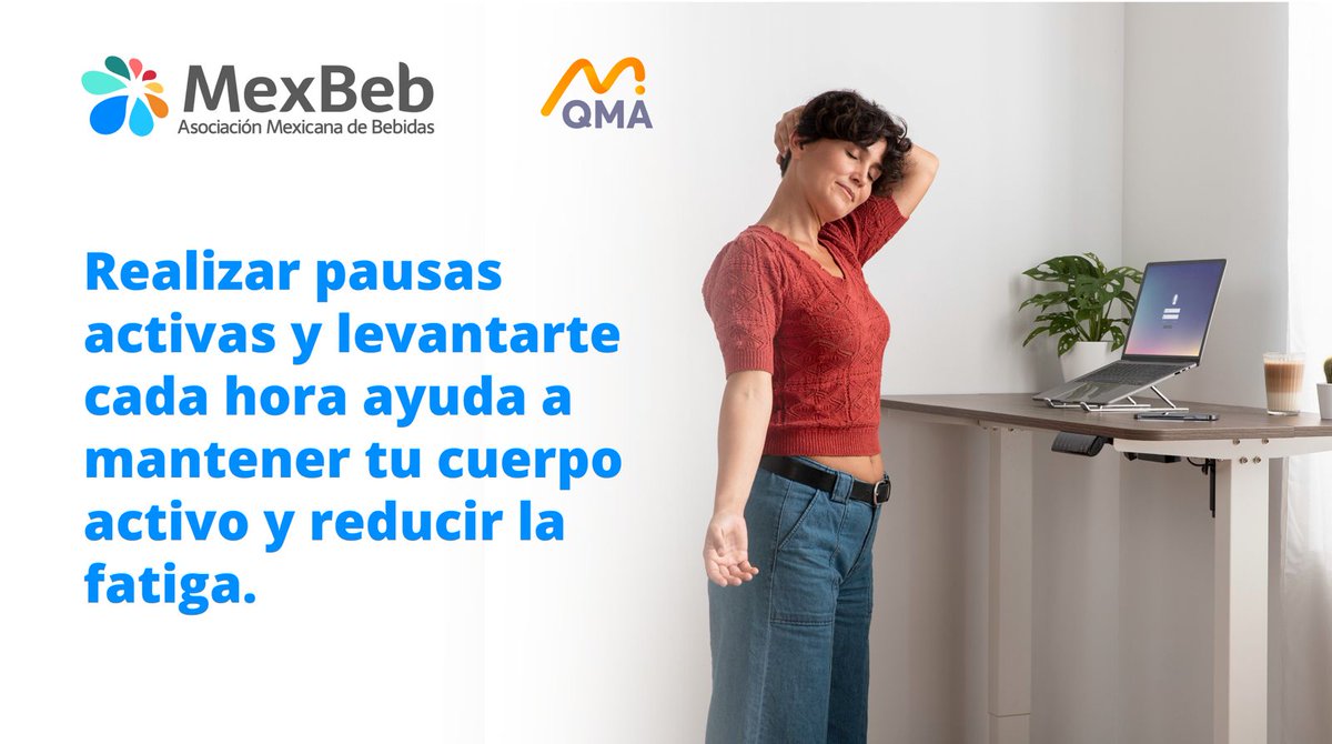 MexBebOficial's tweet photo. Rompe el sedentarismo con pequeñas pausas activas durante tu día 🧘♂️💪 @Mexactivos recomienda levantarte y moverte cada hora para reducir la fatiga y mantener tu energía ⚡
#ActívateDiario #MexBeb https://t.co/fIxcESXWwV