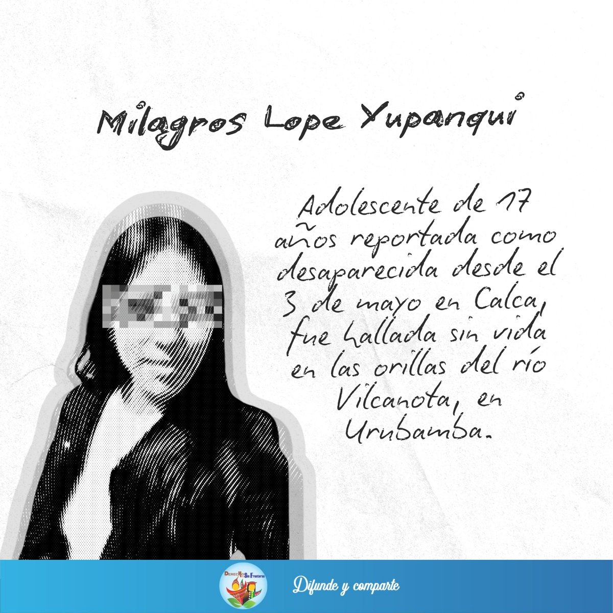 dhsfcusco's tweet photo. Cusco vuelve a enfrentar un nuevo caso de feminicidio.

La violencia contra las mujeres no puede seguir siendo normalizada ni tratada como una cifra más. Detrás de cada caso hay una vida arrebatada, una familia destruida y una sociedad que aún no garantiza protección y justicia. https://t.co/09zujhR1uH
