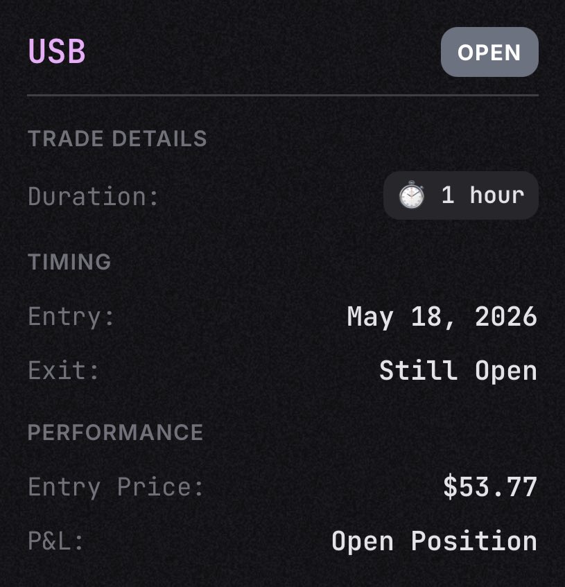 waveridersystem's tweet photo. $USB opened. https://t.co/qkmJ4eFwzH