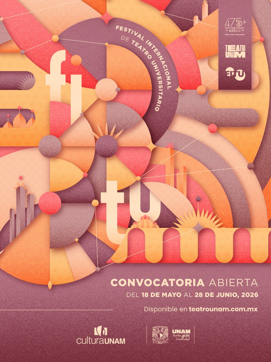 teatrounam's tweet photo. 📣 ¡Tenemos CONVOCATORIA ABIERTA para participar en el 33 @FestivalFITU!

👥 Dirigida a estudiantes y personas recién egresadas, nacionales e internacionales.

✨ Participa del 18 de mayo al 28 de junio de 2026
👉 Consulta las bases completas en https://t.co/RWyQGxAxdF

#33FITU https://t.co/PDslDtWbck