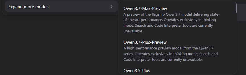 AiBattle_'s tweet photo. Qwen 3.7 Max Preview and Plus are live on the Qwen website https://t.co/Rzj8i6xWqO