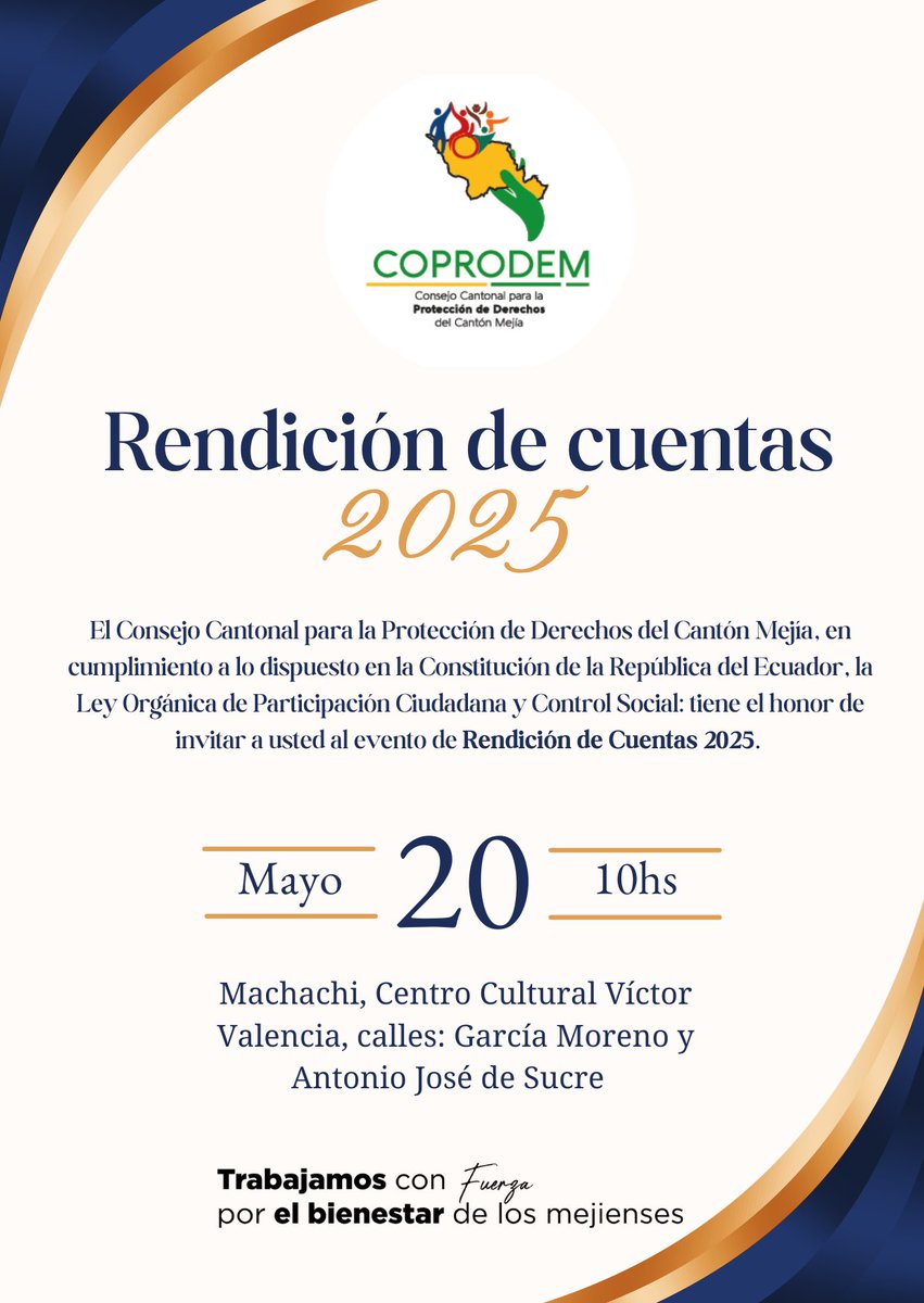 Coprodem's tweet photo. #RendiciónDeCuentas2025
#COPRODEM invita a la ciudadanía a participar en este espacio de transparencia y compromiso con los derechos de los mejienses.
📅 Miércoles 20 de mayo
🕙 10h00
📍 Centro Cultural “Víctor Valencia” – Machachi
#𝑾𝒊𝒍𝒔𝒐𝒏𝑹𝒐𝒅𝒓𝒊́𝒈𝒖𝒆𝒛𝑨𝒍𝒄𝒂𝒍𝒅𝒆 https://t.co/kbp4QRNHhn