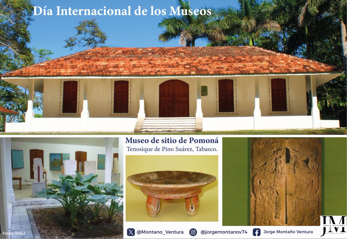 Montano_Ventura's tweet photo. #DíaInternacionalDeLosMuseos 🏛️

Los museos: puentes entre el ayer y el mañana. Guardián de la memoria, espacio donde el pasado dialoga con el presente para inspirar el futuro.

📍 Te invitamos a conocer el museo de sitio de Pomoná, en Tenosique de Pino Suárez, Tabasco. Cuenta con una colección permanente de piezas arqueológicas que narran nuestra historia. Ven y descubre el legado de nuestra tierra.

#OrgullosamenteTenosiquense #Pomoná #Tabasco #CulturaParaTodos