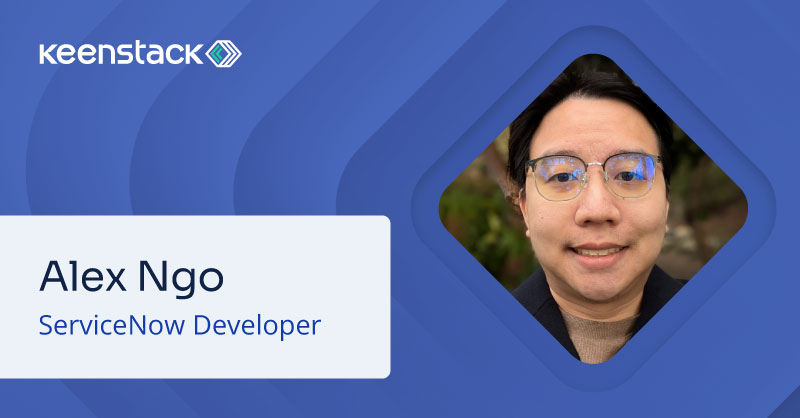 KeenStack's tweet photo. Meet Alex Ngo 👋 ServiceNow Developer (Phoenix, AZ).

He builds AI-driven automation and smarter workflows on ServiceNow.

Fun fact: he hopes to hike around the world with his Husky, Cheerio 🐾

#WeAreKeenStack #ServiceNow https://t.co/JpWlafJmLr