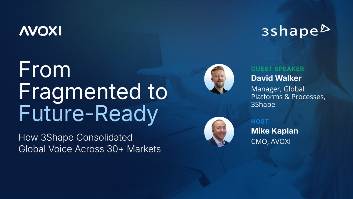 AVOXI's tweet photo. We sat down with David Walker, Manager of Global Support Platforms at 3Shape, to talk through what their voice consolidation journey actually looked like; the complexity, the surprises, and what changed on the other side. Watch the full recording --> https://t.co/Axm23kOmOn https://t.co/vhnjgZOu38