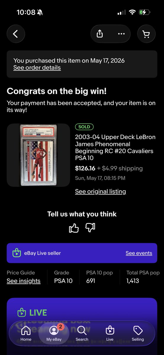 DelauneAaron's tweet photo. I guess I’ll do it my self …
First time in a while I got to sweat an eBay auction 😂
3 more to go !!!!! https://t.co/0Dg8BQfpwE