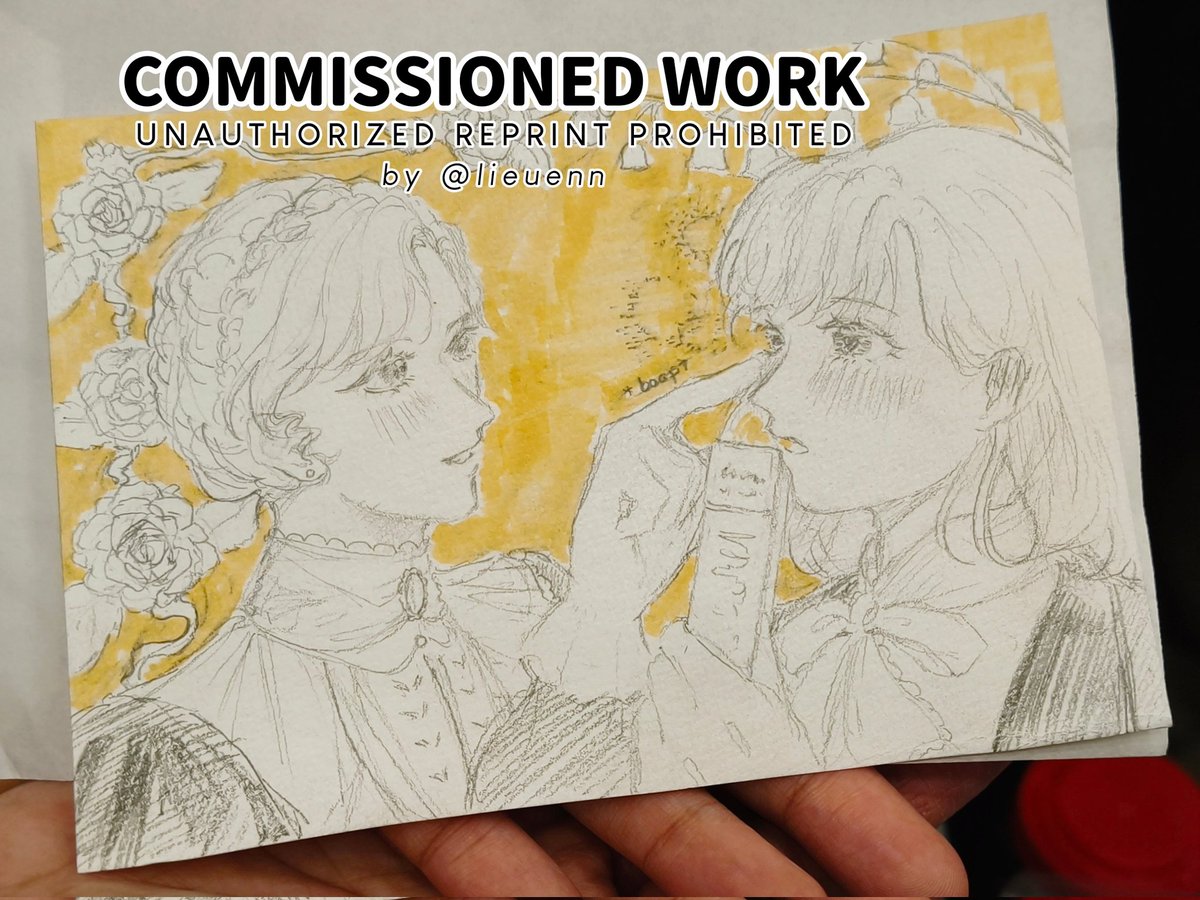 lieuenn's tweet photo. live comms!

+ please check out @ikuyodas daughters!! 🥺 I was so shocked when I asked for character reference and they pulled up a whole zine yuri jaya jaya jaya🔥🔥🔥 https://t.co/bJWjEtwqCD