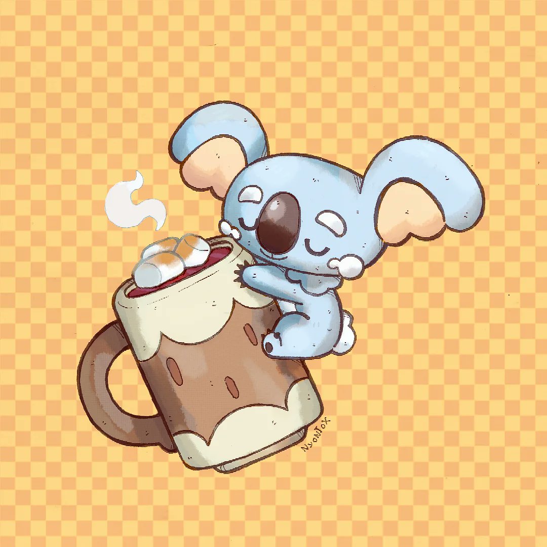 Nyontox's tweet photo. Kozymala. ☕💤

#Pokémon https://t.co/HpBvRjyesG