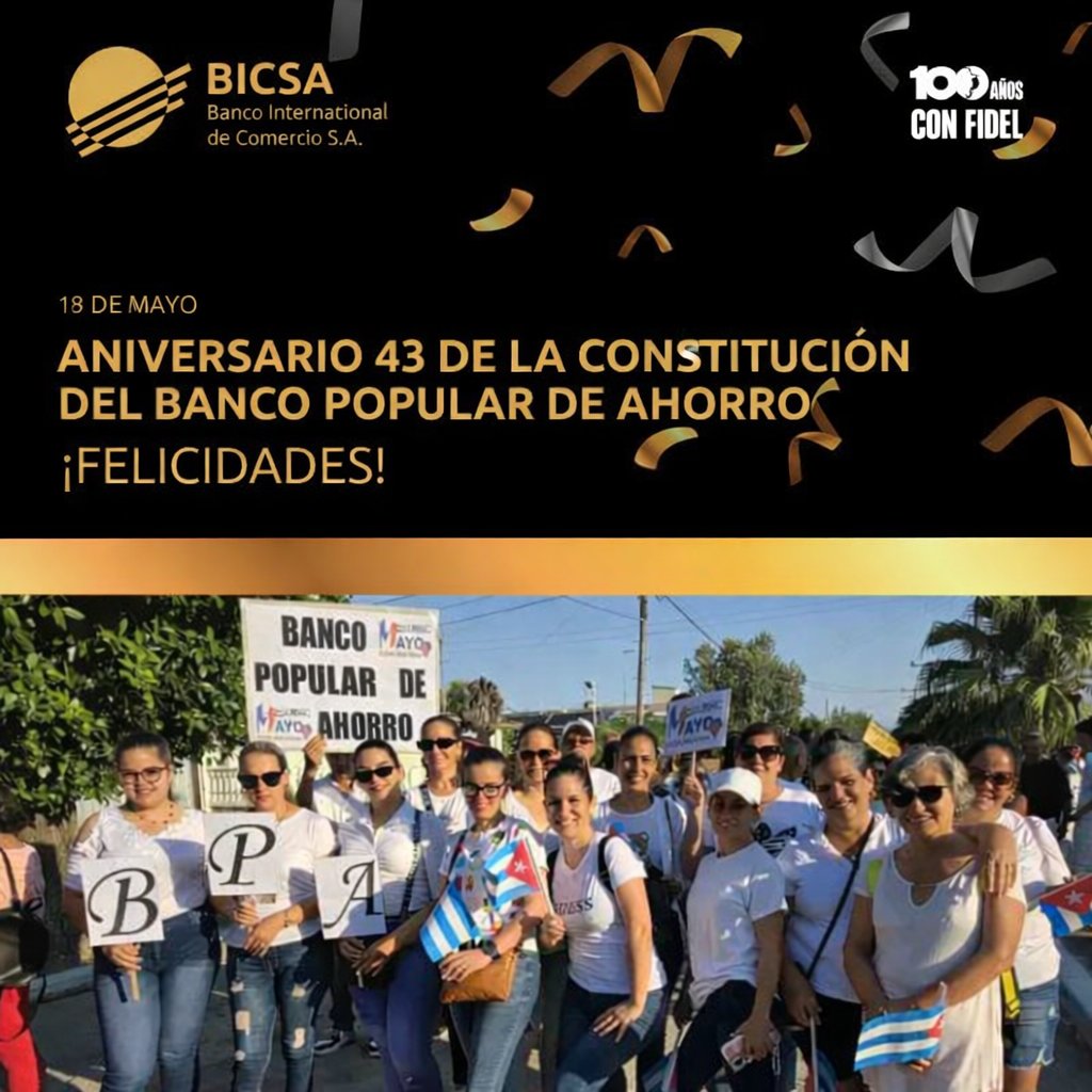rbancaria1964's tweet photo. 🎂🎉 ¡43 años del Banco Popular de Ahorro!  
💼 Pilar de confianza, ahorro y desarrollo para Cuba.  
🤝 Desde BICSA celebramos su historia y reafirmamos la alianza por una banca eficiente y cercana.  

#BPA43 #BancariosCubanos #BicsaFelicita https://t.co/nTN4m7QBC0