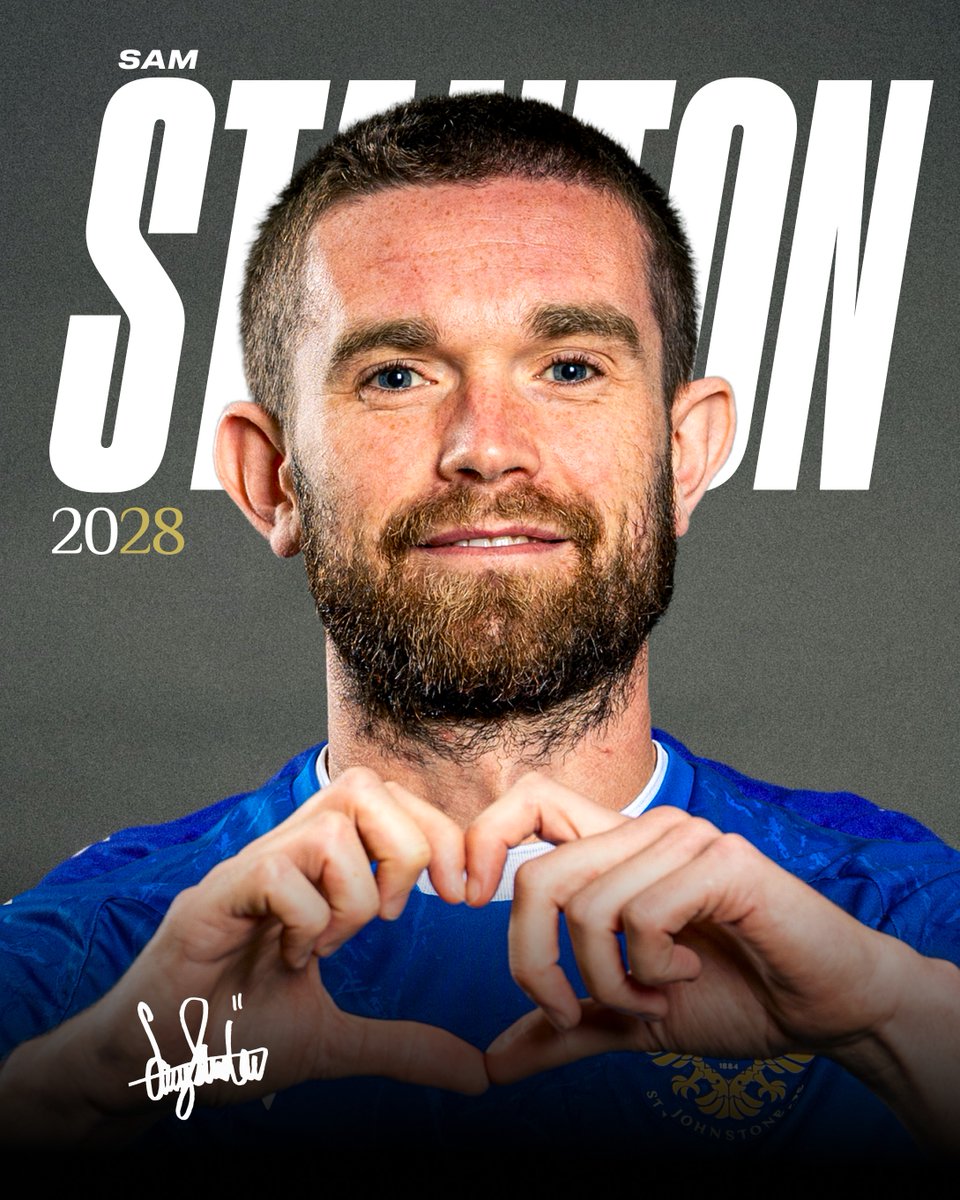 StJohnstone's tweet photo. Stants is here to stay.

Sam Stanton has signed a new deal at McDiarmid Park until 2028 💙

#SJFC