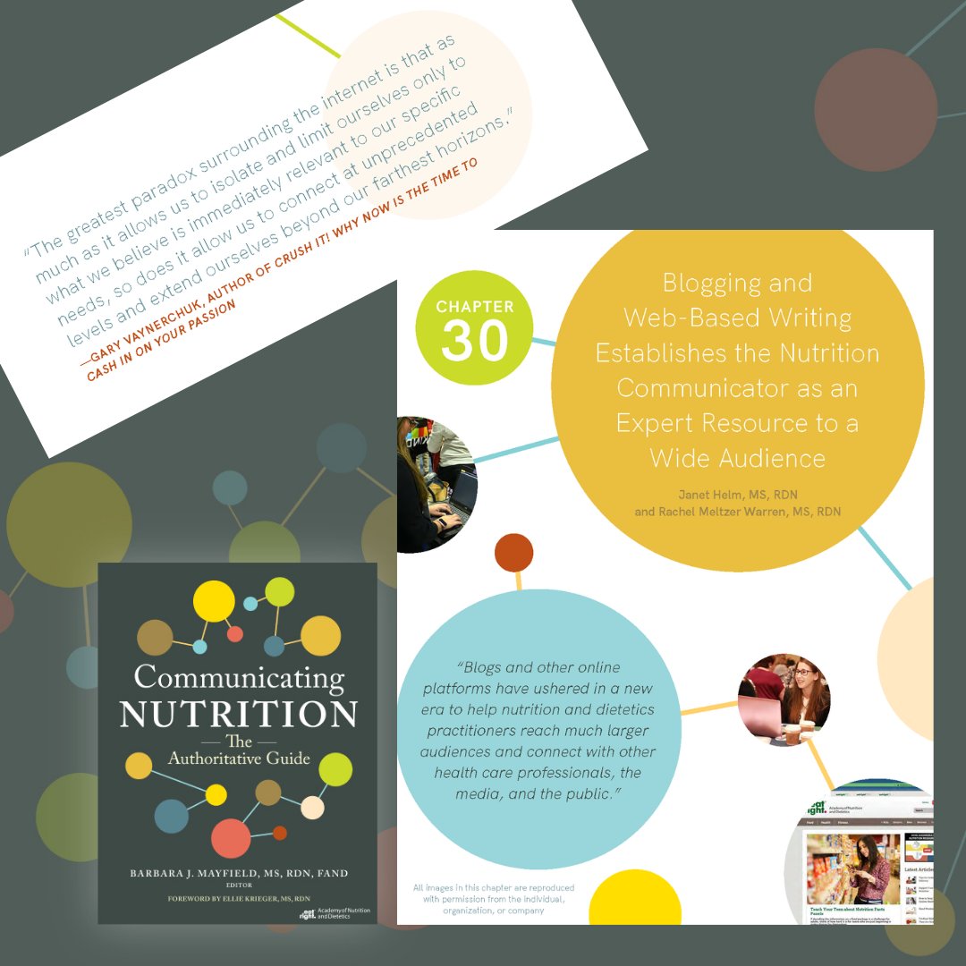 NCommunicator's tweet photo. In the 2nd edition of the book, this is becoming Chapter 28. The updated title is "Leverage Blogging and Digital Publishing To Elevate Expertise in the Evolving Media Landscape."
#eatrightPRO #communicatingnutrition https://t.co/sbvZeMDsHL