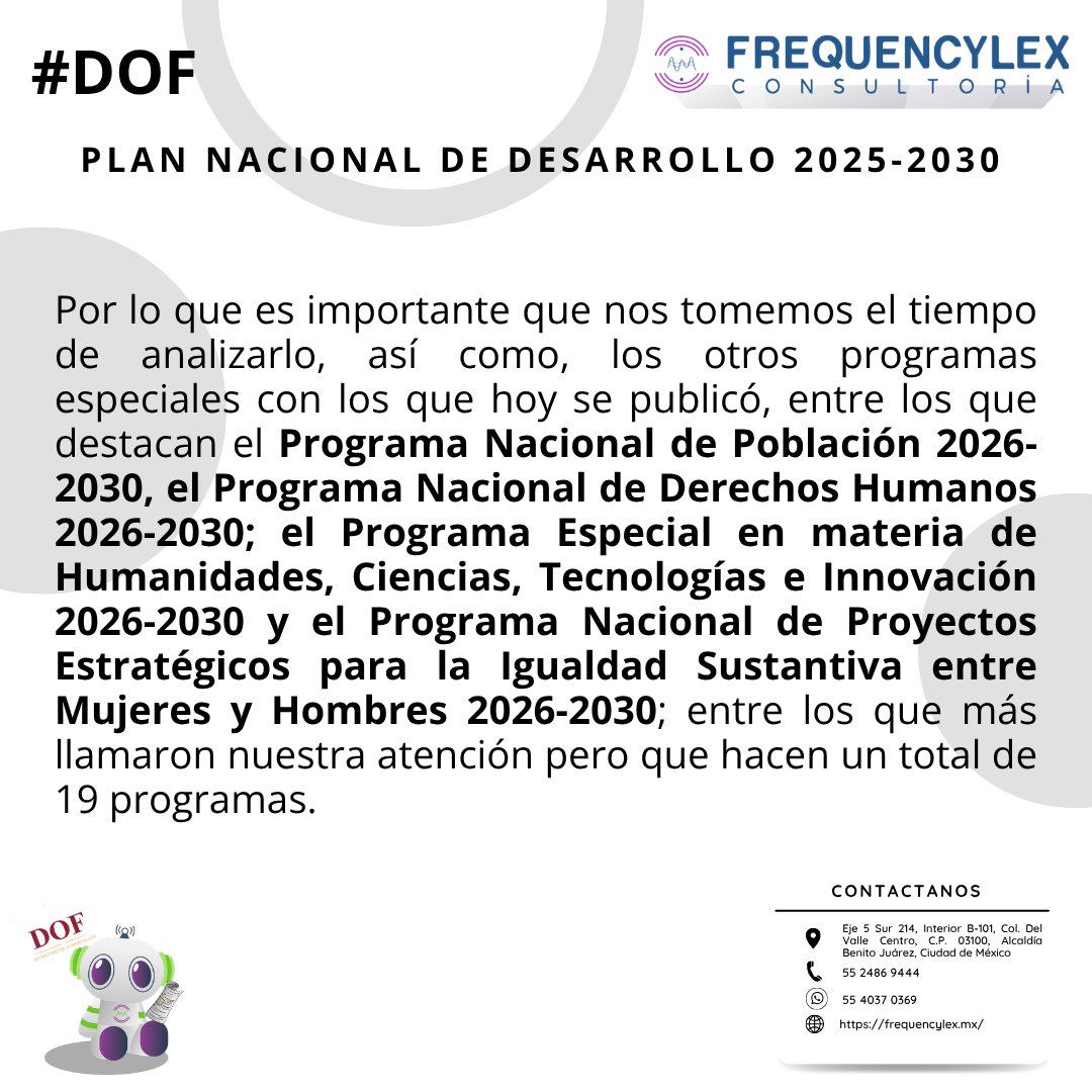 FrequencyLex's tweet photo. 📡 #DOF | #FLEXinforma
Se publica el Programa Nacional de Espectro Radioeléctrico 2026-2030, derivado del Plan Nacional de Desarrollo 2025-2030.

🌐 Infraestructura, conectividad, uso eficiente del espectro y modernización regulatoria marcarán la ruta del sector. https://t.co/Q58WMbnjsj