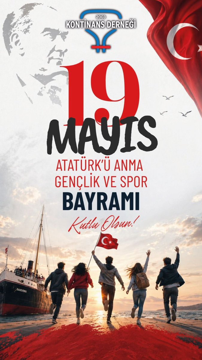Kontinans's tweet photo. 🇹🇷🇹🇷🇹🇷 19 Mayıs Atatürk'ü Anma Gençlik ve Spor Bayramımız Kutlu Olsun 🇹🇷🇹🇷🇹🇷 https://t.co/Tjbx1wEab1