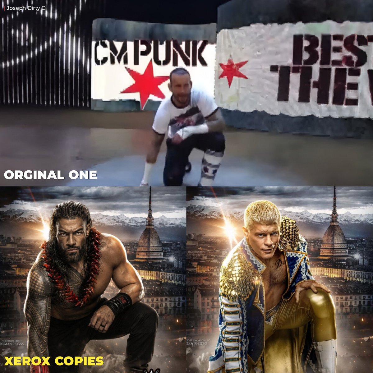 DirtyD_Ambrose's tweet photo. Don’t Bring This “Cody Rhodes Copying Roman Reigns” Crap In My TL

These Bloodline Fans Have Completely Lost Their Minds Just Because WWE Chose Cody Rhodes Over Roman Reigns For A PLE Poster Not Every PLE Poster Needs To Feature Roman Reigns https://t.co/3mWw7r0oDa