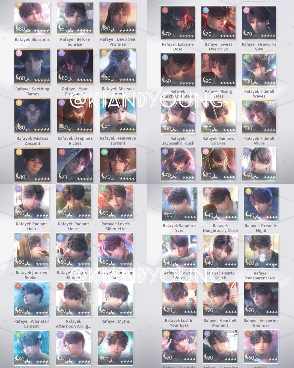 KIANDYOUNG's tweet photo. WTS RAFAYEL FOCUSED LADS ACC ASIA SERVER -80
[♡ &amp; ↻are appreciate]

Rafayel 71/98 (72%) 
Aurum pass : - 
Crystal : 258
Dias : 2073

Rename card ❎
Evol appearance ✅

💸 IDR 650.000 (avail nego) 
Acc will still be played until it’s sold

More details below
#WTS #Rafayel #lads https://t.co/NhOvvxdm3m